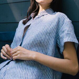 Neu Nomads Eileen Button Down Short Sleeve Linen Shirt of Co-Ord Set